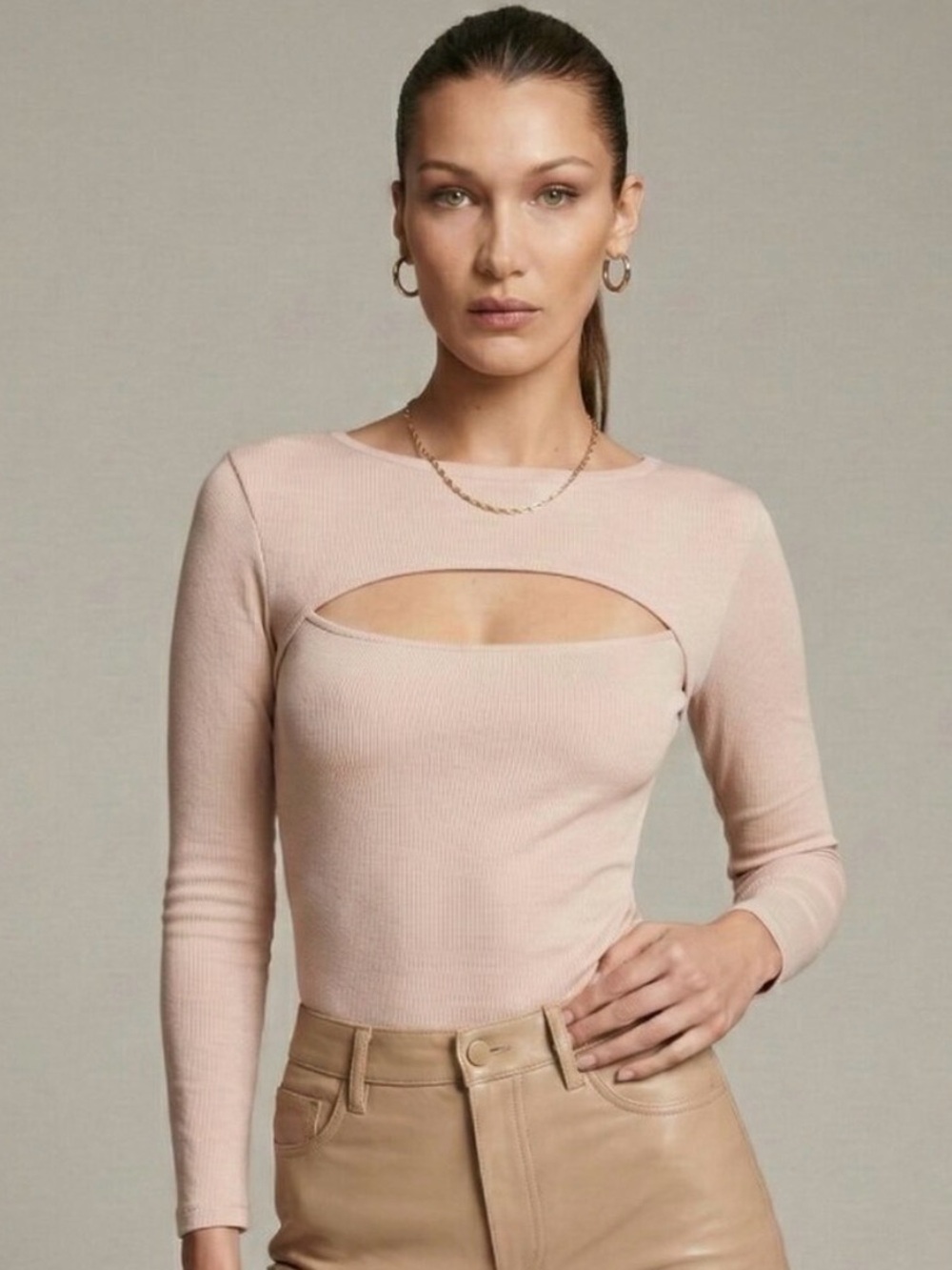 NWT L'AGENCE Jocelyn Cutout Sweater, Petal Color, Size Small